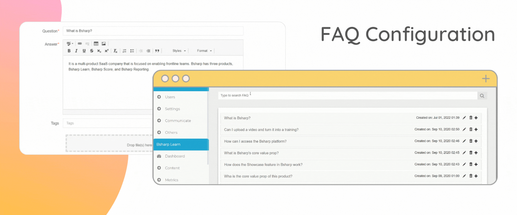 FAQ Configuration