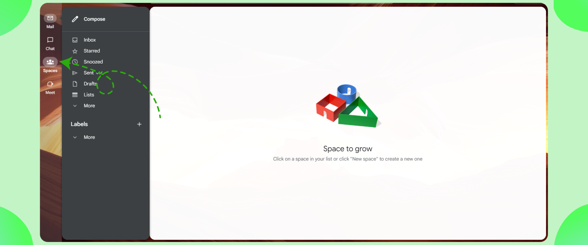 Click on space 1