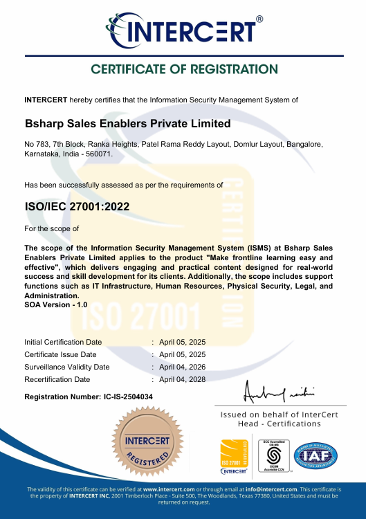 ISO 27001:2022 certification