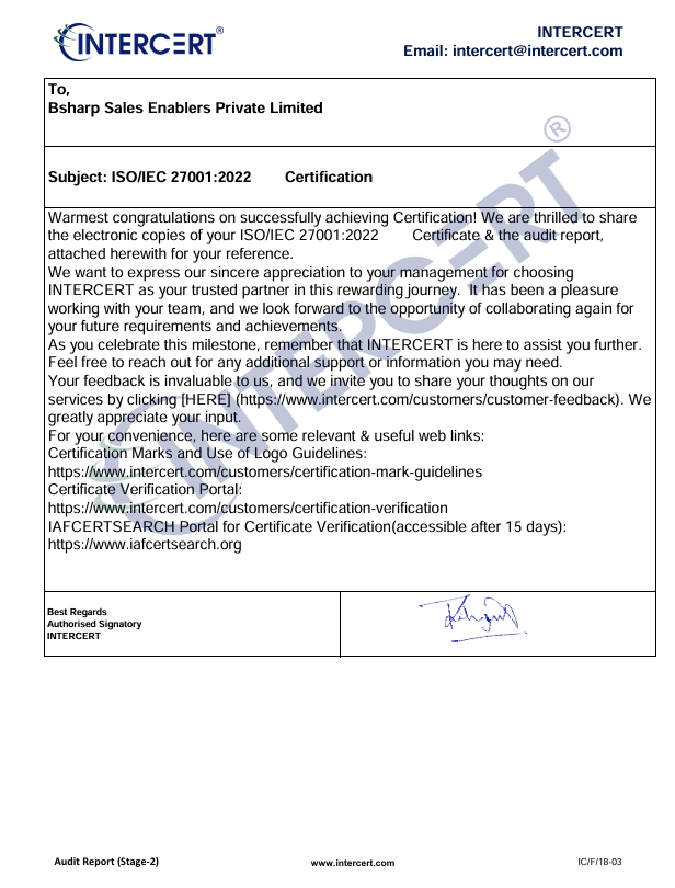 ISO 27001:2022 certification